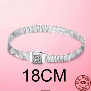 MESH STYLE STERLING BRACELET, 18cm
